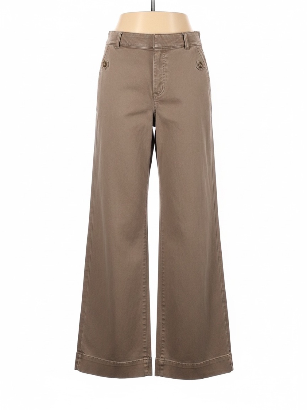SPANX Stretch Twill Cropped Wide Leg Pants #20312R Earthy Taupe size Large